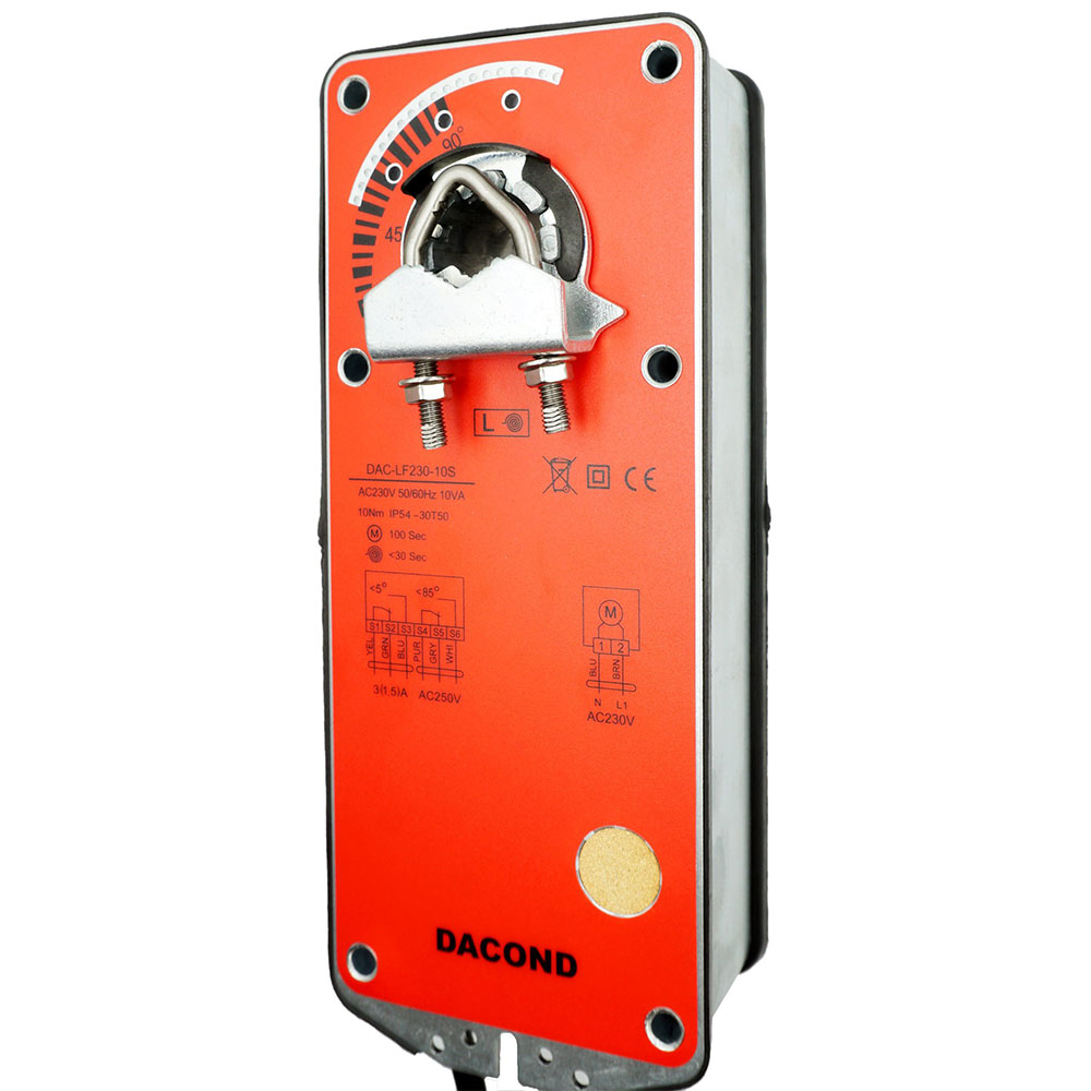 Электропривод DACOND DAC-LF230-20S (20 Н·м, 230 В, с возвратной пружиной)